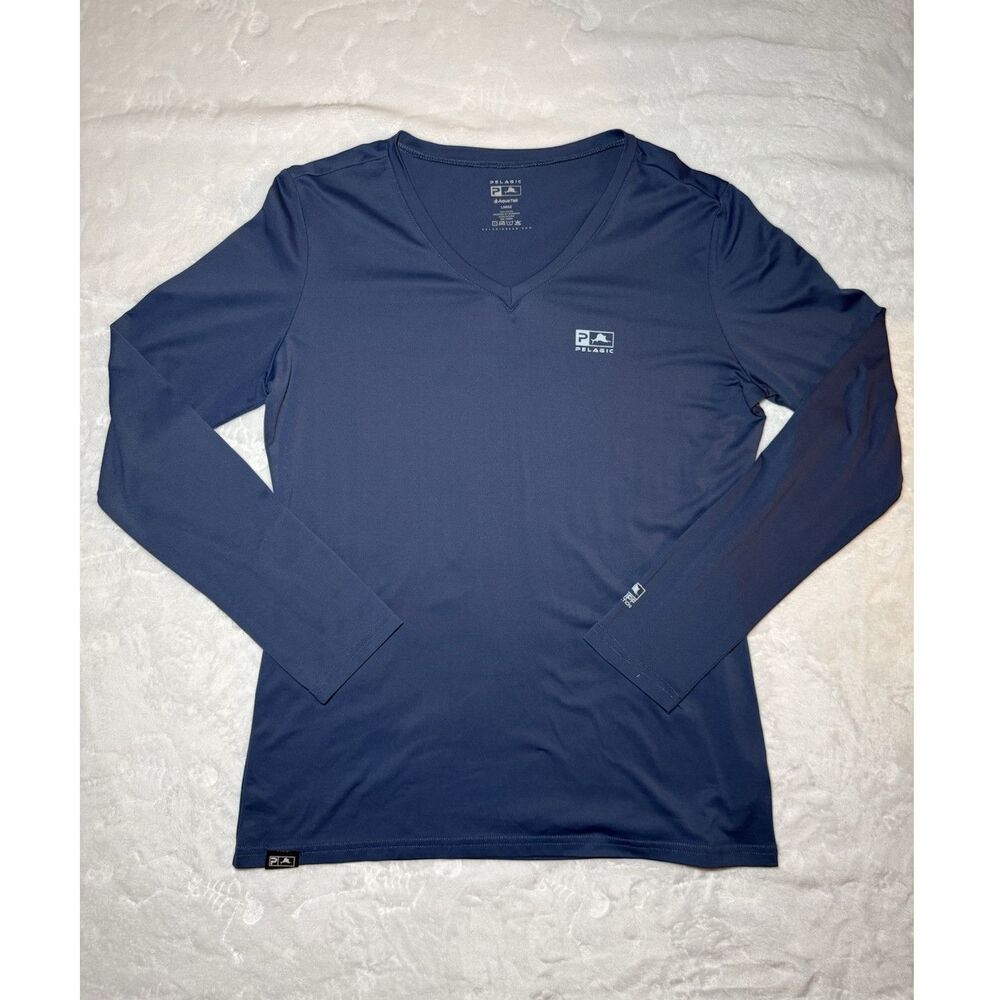 Pelagic UPF Women’s Large Long Sleeve Blue Shirt UV Protection